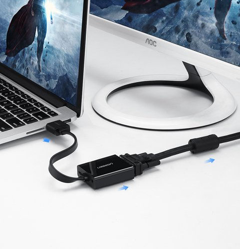 Miniatura: UGREEN Cable Adaptador De Vga A Hdmi Audio Tv Monitor  Pc Laptop Tv #40248