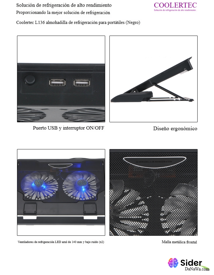 Miniatura: Cooler ventilador doble laptop de 12/17 pulgadas Alto Rendimiento luz led usb