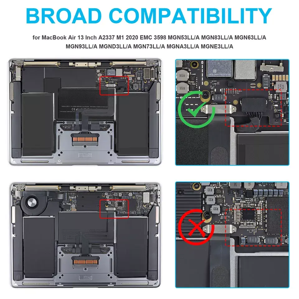 Miniatura: Batería A2389 para Apple MacBook Air 13" A2337 Air M1 Entrada 2020-