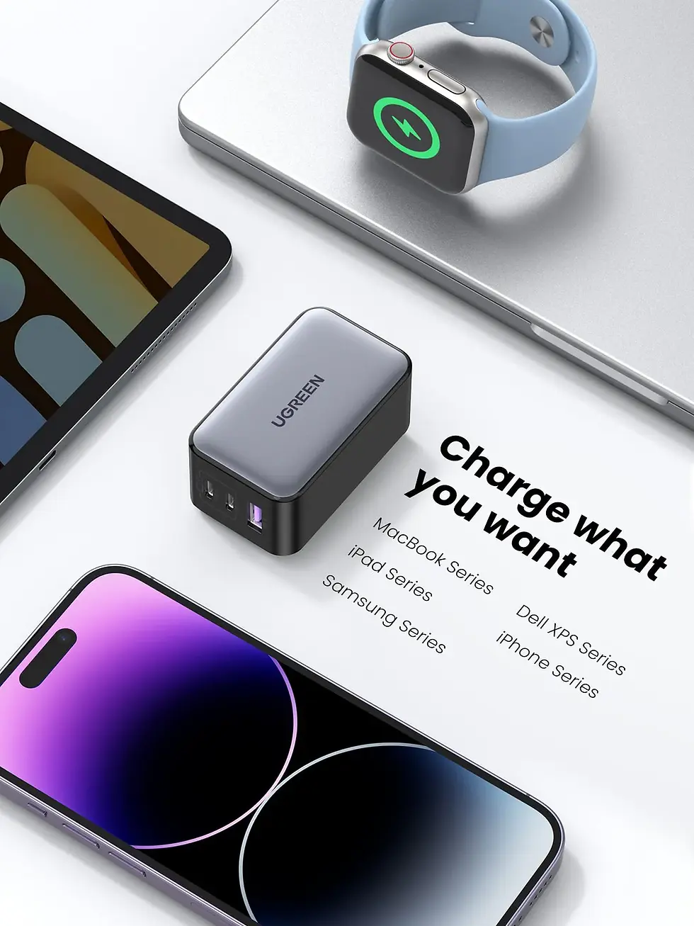 Miniatura: UGREEN Cargador de pared Nexode 65 W USB C GaN 3puertos tipo C Usb carga rapdida