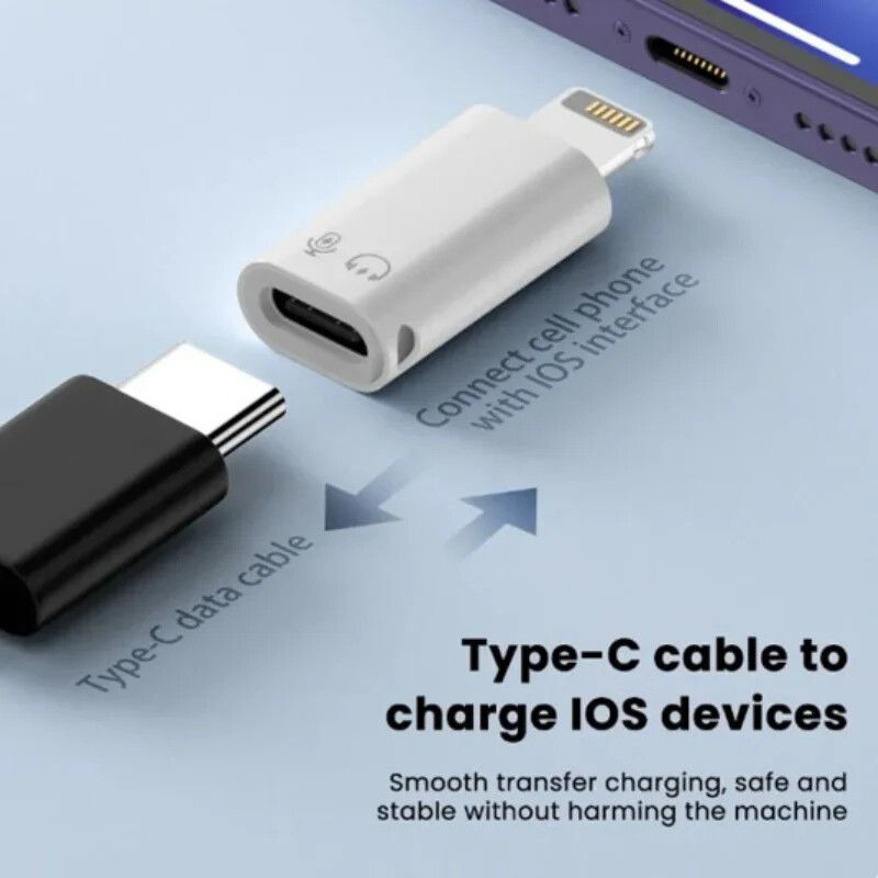 Miniatura: adaptadores USB tipo C hembra a iOS macho para iPhone 14/13/12/11/XR/XS microfon