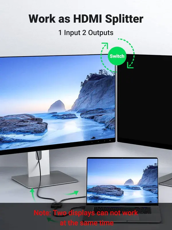 Miniatura: UGREEN SWITCH Conmutador HDMI 4K 60HZ bidireccional 1X2 O 2X1 #50966