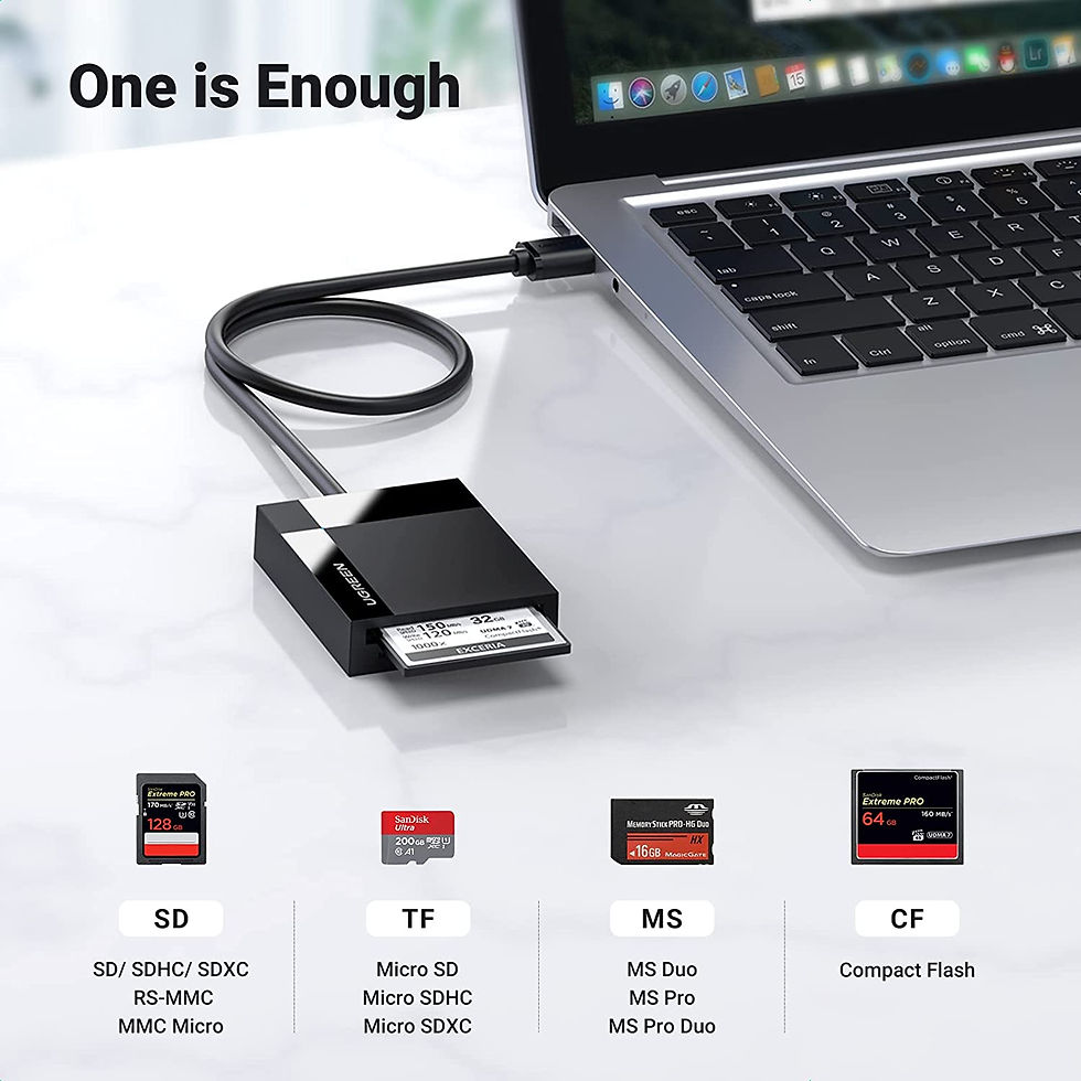Miniatura: UGREEN Lector De Memorias Usb 3.0 Cf Compact Flash Sd Tf Ms 2tb Mac #30333