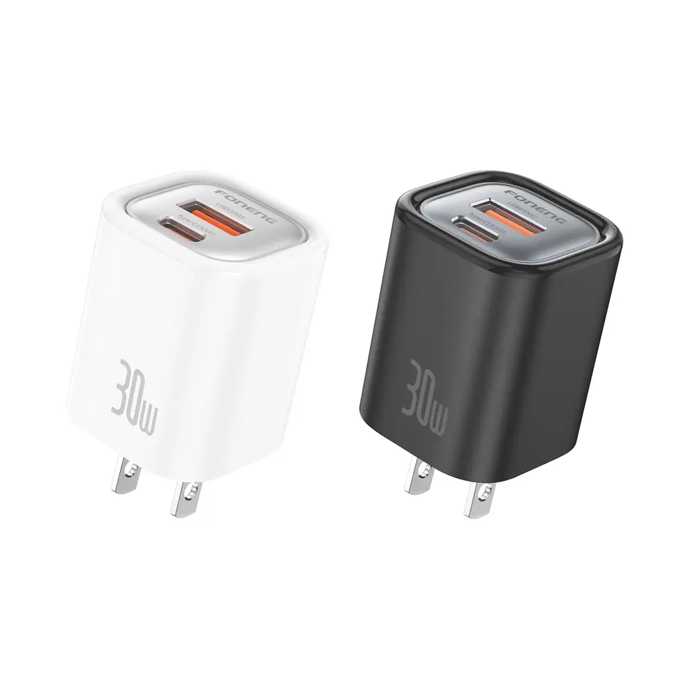Miniatura: FONENG Cargador GaN carga rápida PD30W con cable USB-C TIPO C a C iPhone US18