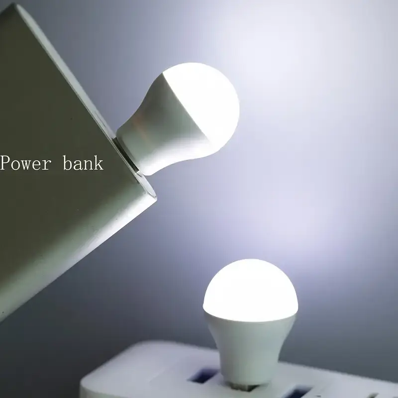 Miniatura: Luz Nocturna Mini USB con Protección para los Ojos Forma de Bombilla LUZ BLANCA