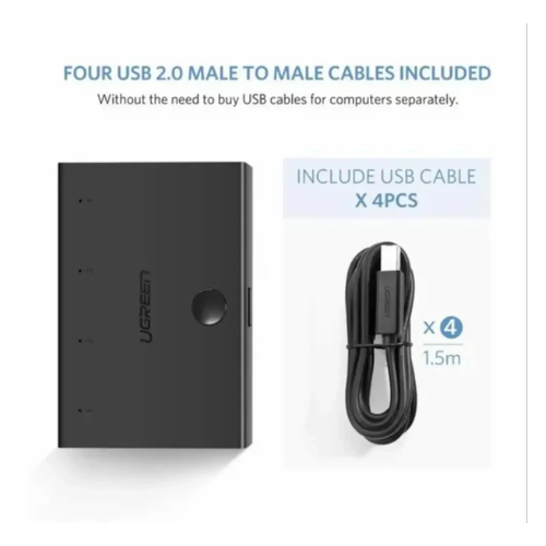 Miniatura: UGREEN Conmutador Switch Divisor Usb A 4x Usb-b Impresora Mouse Teclado