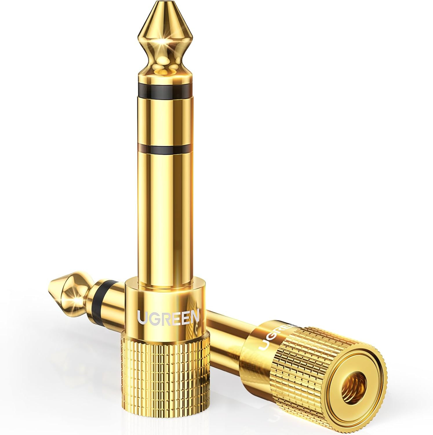 UGREEN Adaptador de Audio Jack 6.35mm Macho a 3.5mm Hembra Chapado en Oro 20503