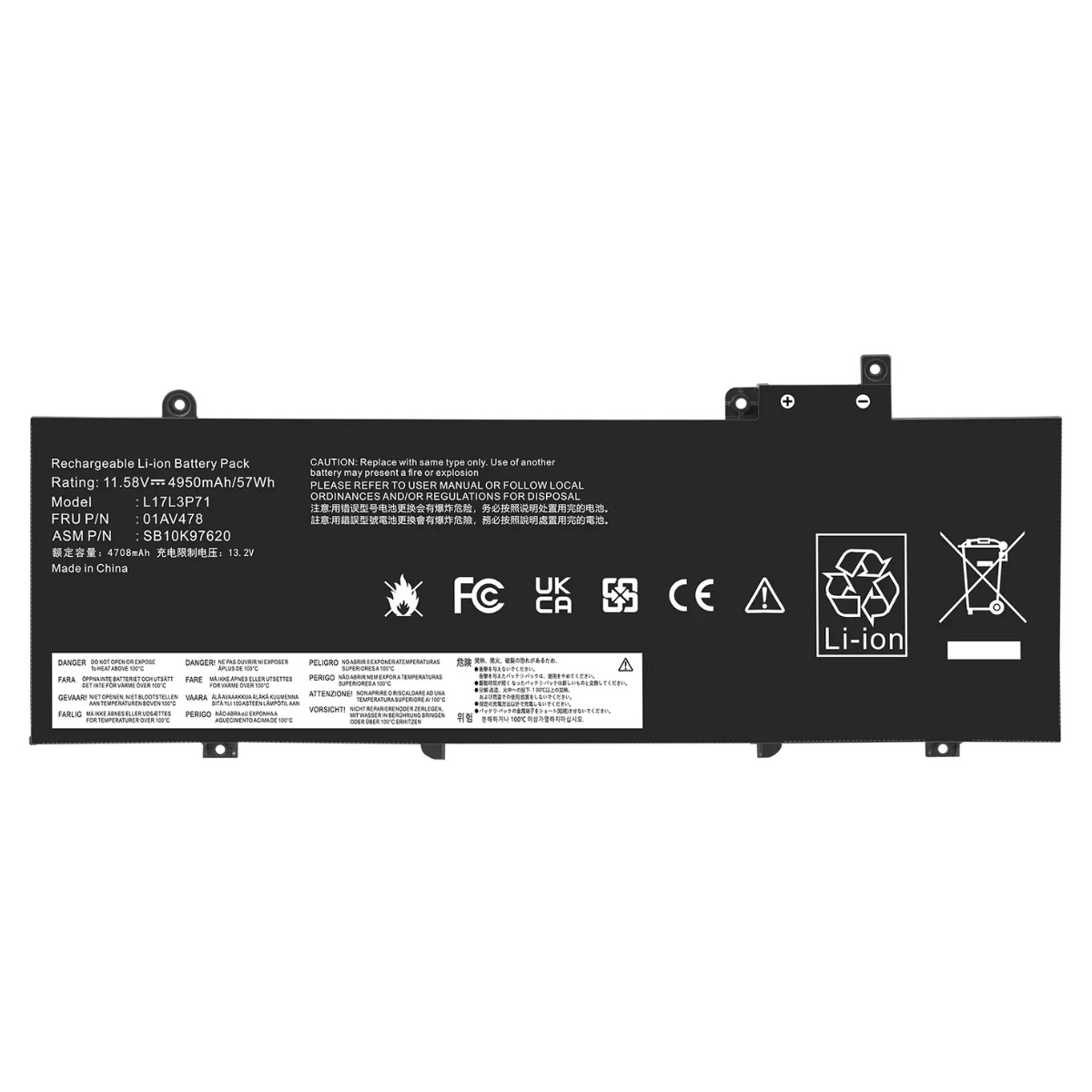 Bateria Lenovo Thinkpad T480s L17l3p71 L17m3p71 L17m3p72 57wh