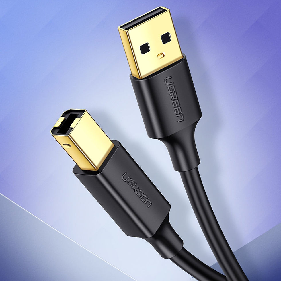 Miniatura: UGREEN Cable De Impresora Usb 2.0 Am A Bm 2m Alta Calidad Chapa Oro #20847