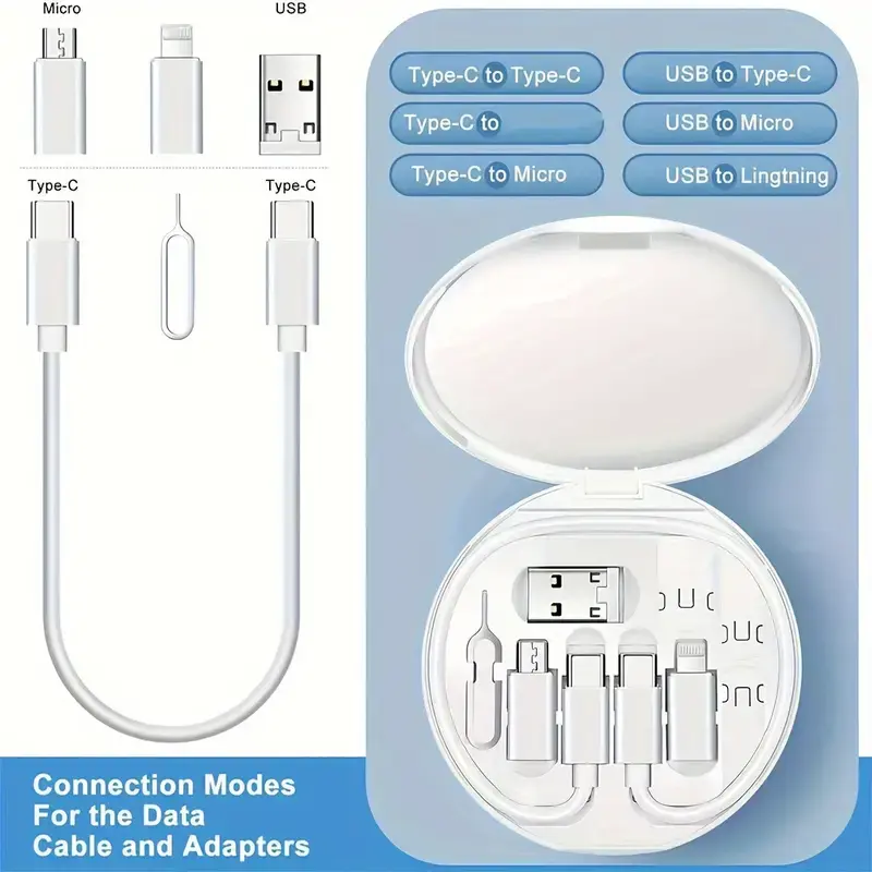 Miniatura: Kit Multifuncional ConectoreS Adaptadores 4-en-1 De Cables Micro usb Tipo C Ligh