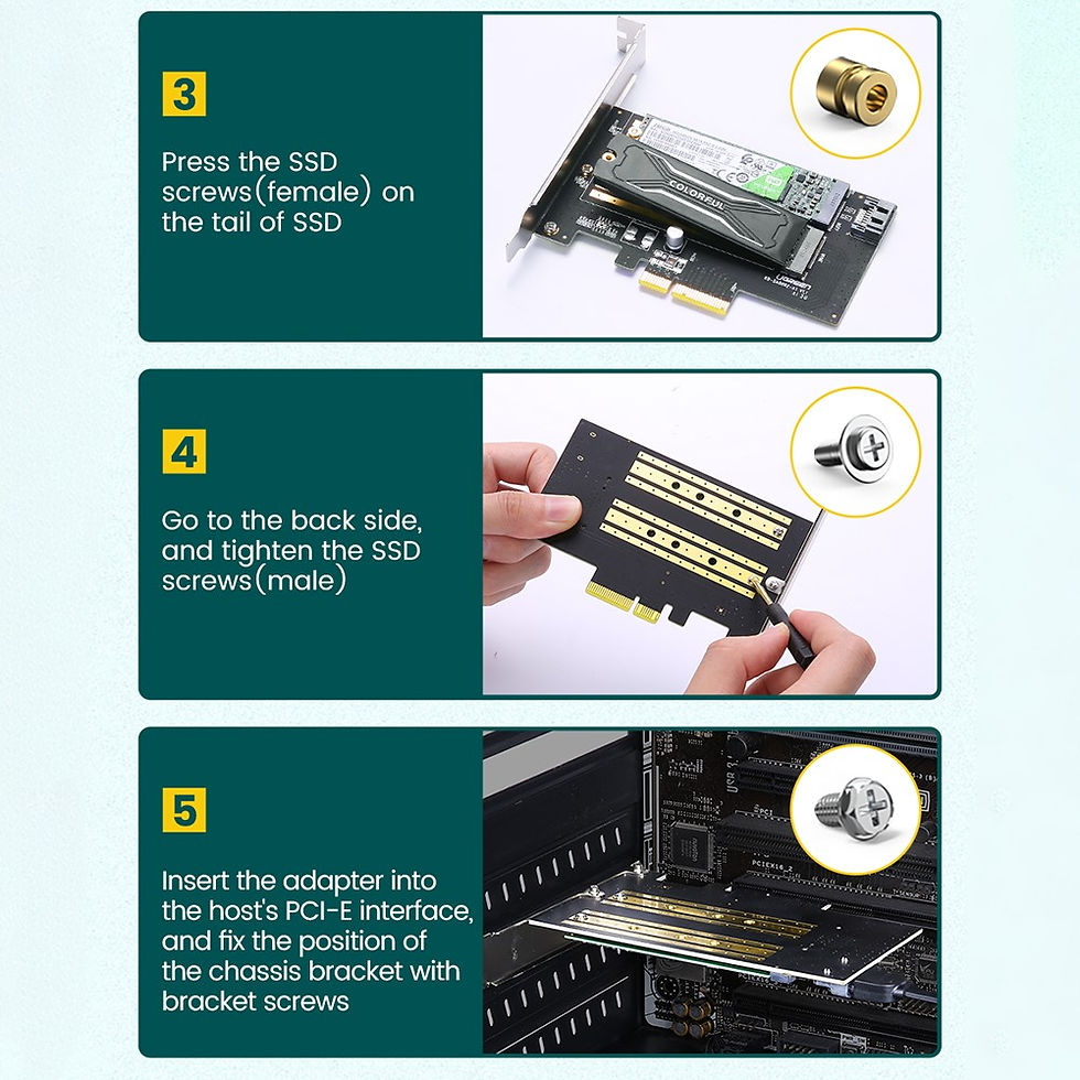 Miniatura: UGREEN Adaptador PCIe a M.2 NVMe y SATA Card de Expansión 32Gbps / 6Gbps #70504