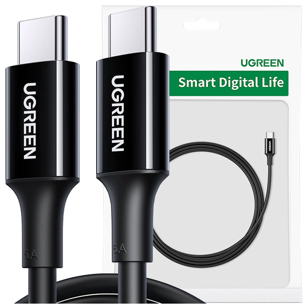 Cable Ugreen USB-C a USB-C de 100W 480Mb/s 5A 2m Negro #80372