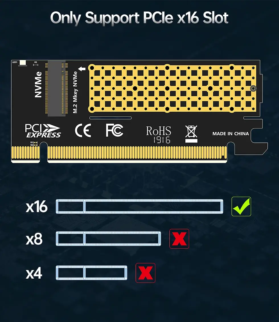 Miniatura: Adaptador M.2 NVME a PCIE X16 tarjeta de expansión de SSD NVMe  a PCIe 4.0 3.0 G