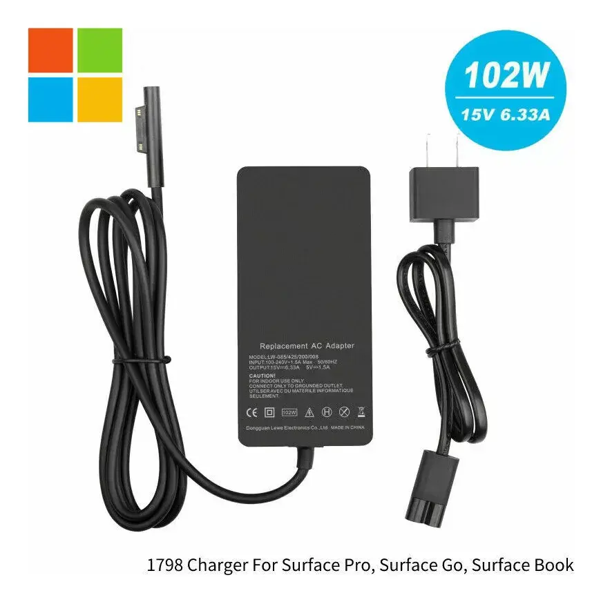 Cargador Microsoft Surface Book2 1798 102w 15v 6.33a Origina