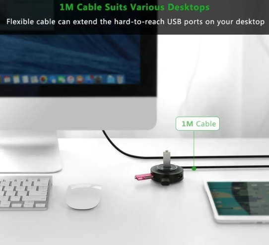 Miniatura: UGREEN Adaptador HUB USB-A de Cable USB 2.0 HUB 4 puertos USB 2.0  #20277