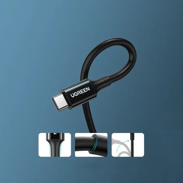 Miniatura: Cable Ugreen USB-C a USB-C de 100W 480Mb/s 5A 2m Negro #80372