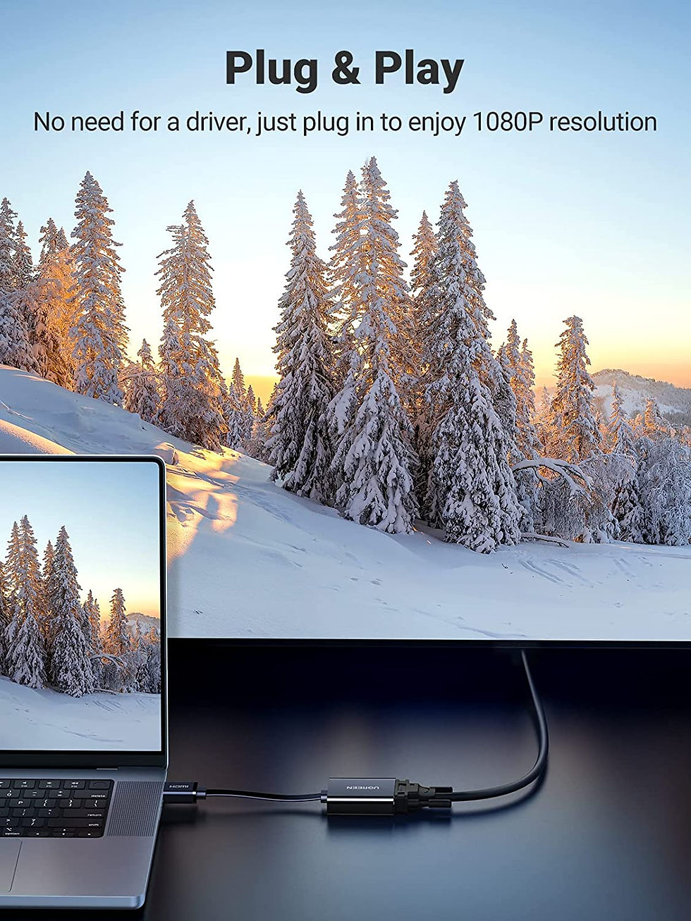Miniatura: UGREEN Cable Adaptador De Vga A Hdmi Audio Tv Monitor  Pc Laptop Tv #40248