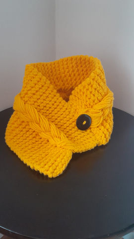 Yellow knitted scarf