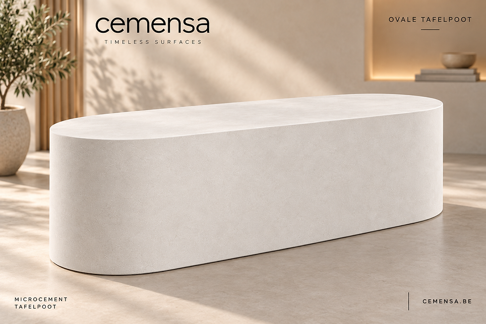 Crura Directus foris – microcement tafelpoot van Cemensa