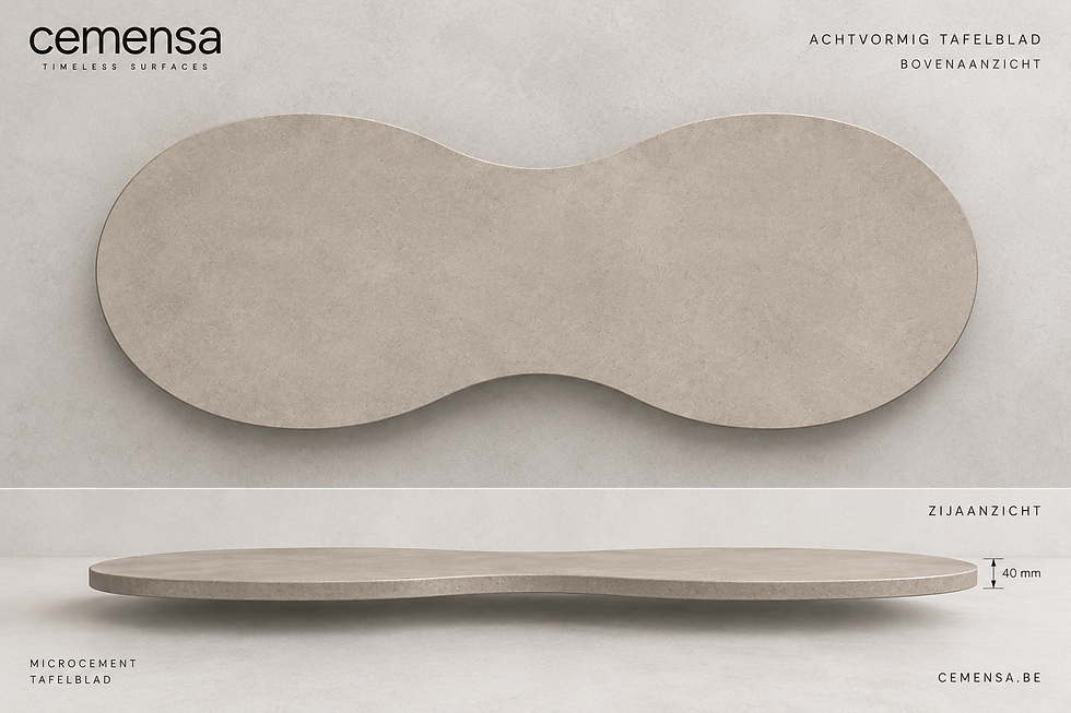 Mensa Octiformis – microcement tafelblad van Cemensa