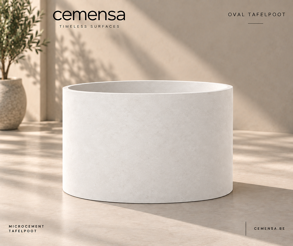 Crura ovalis foris – microcement tafelpoot van Cemensa