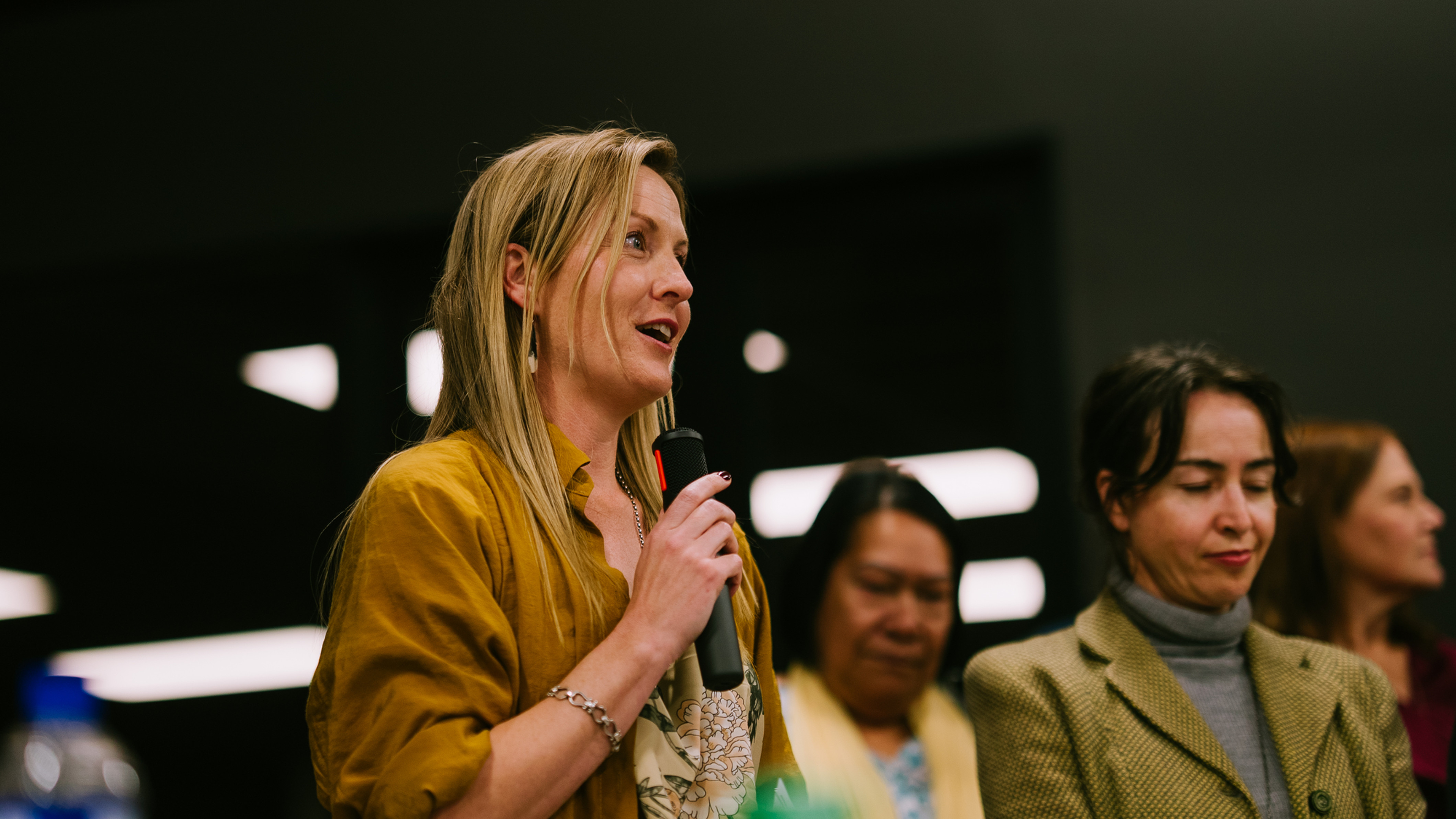 Speaking at the celebration event.