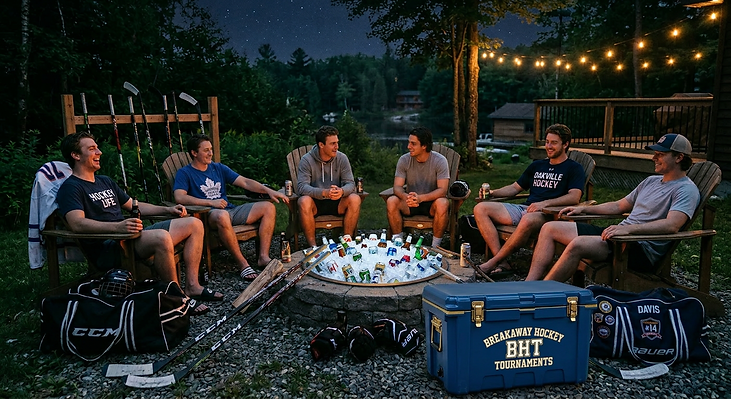 Players relaxing between games