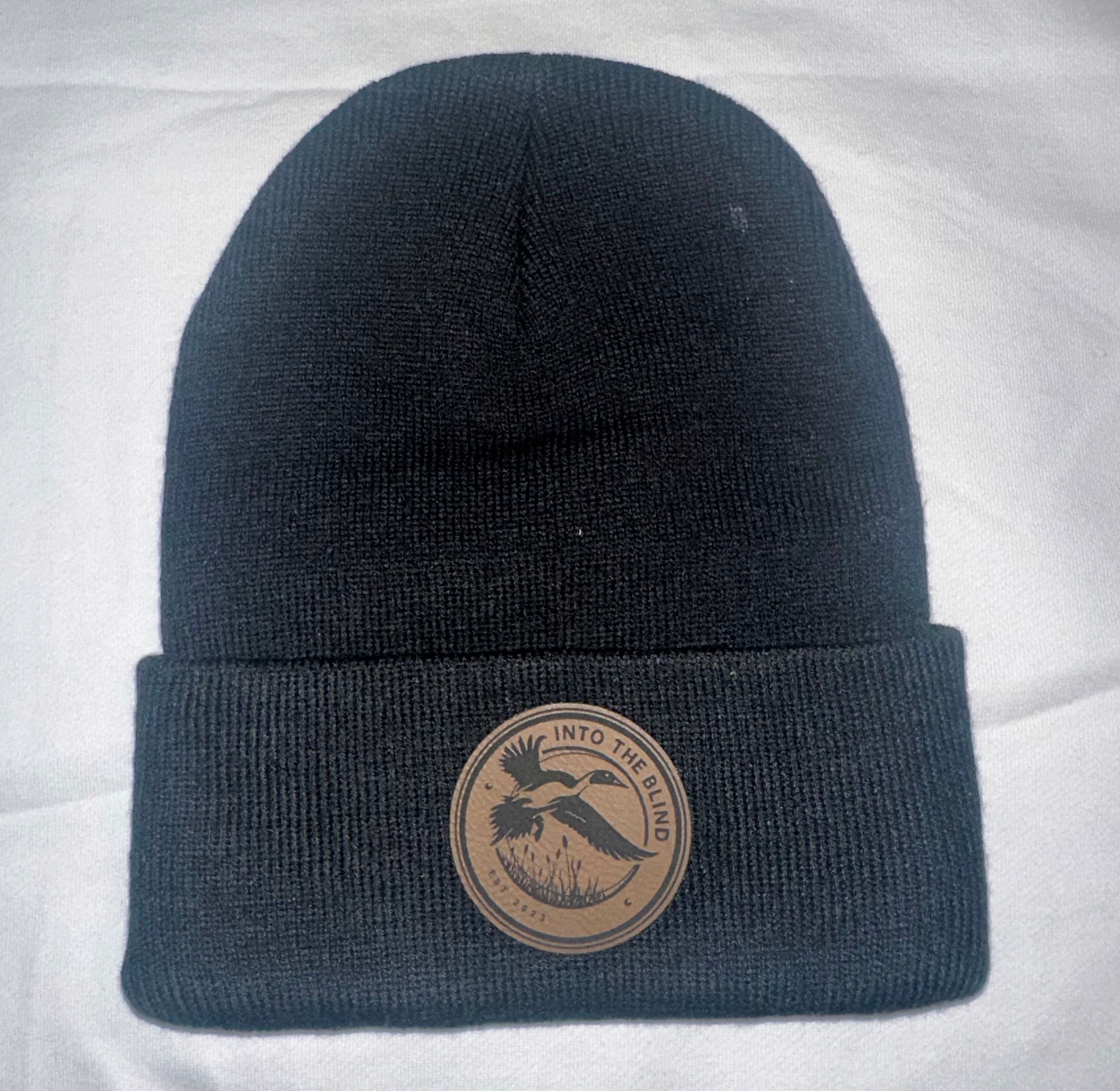Beanie with Leather patch