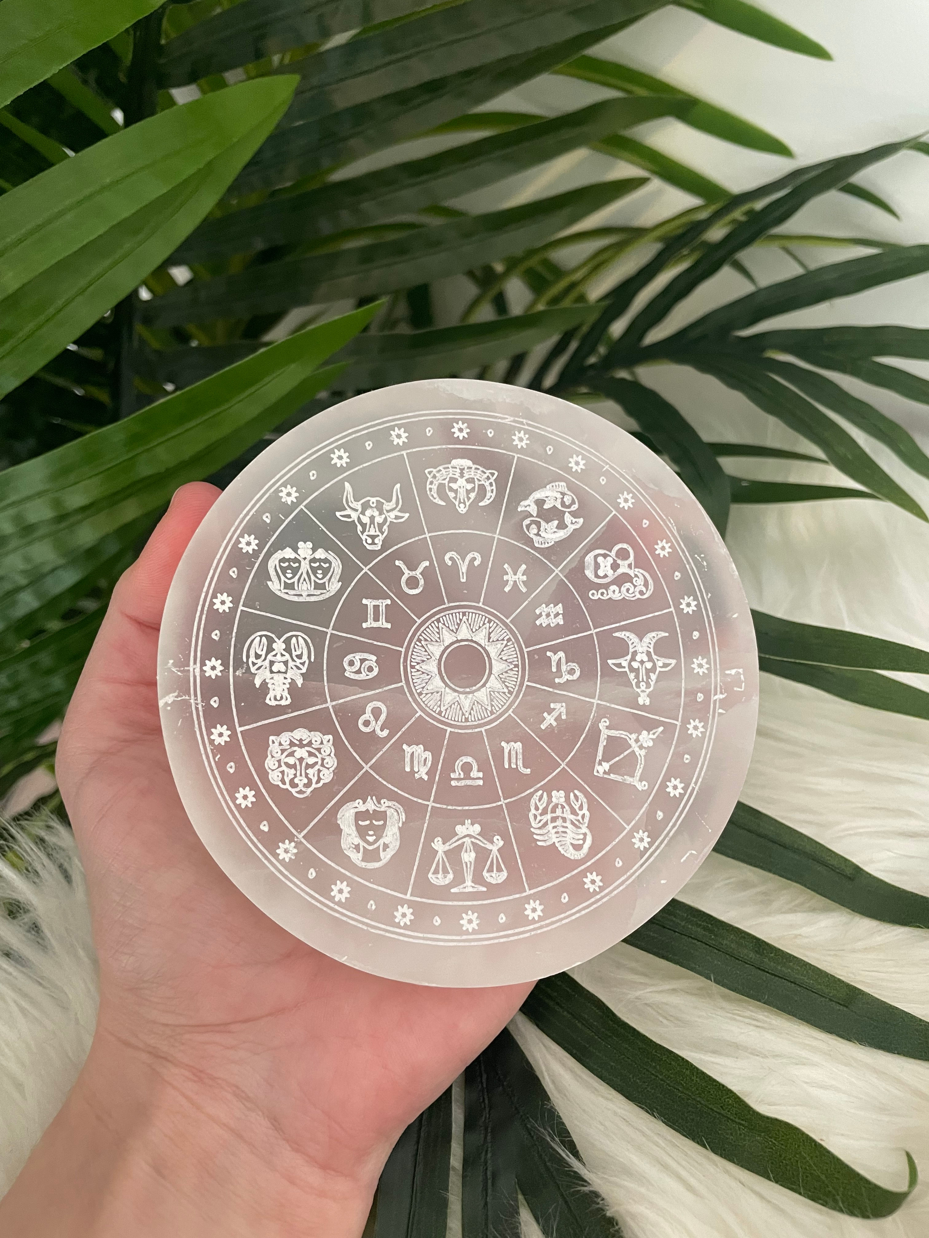 Sélénite disque signe du zodiaque