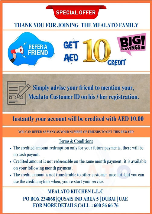 OFFER MEALATO MESS SERVICE