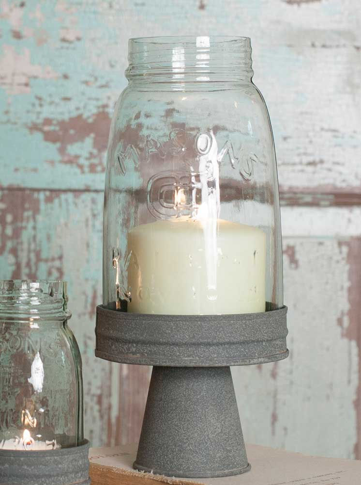 Mason Jar Chimney with Stand - Quart
