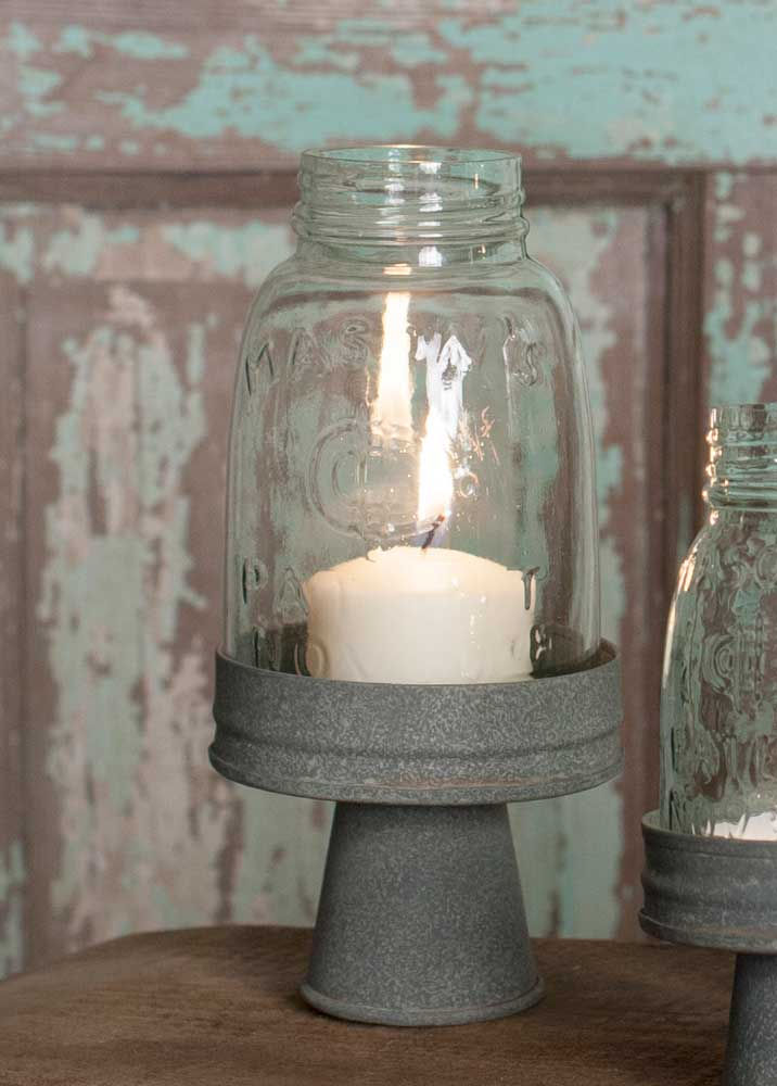 Mason Jar Chimney with Stand - Midget Pint