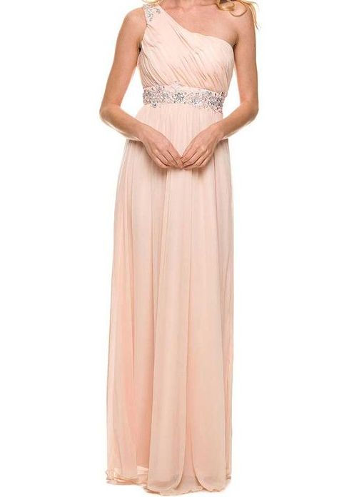 Bridesmaid Long Dress with Beaded Waist