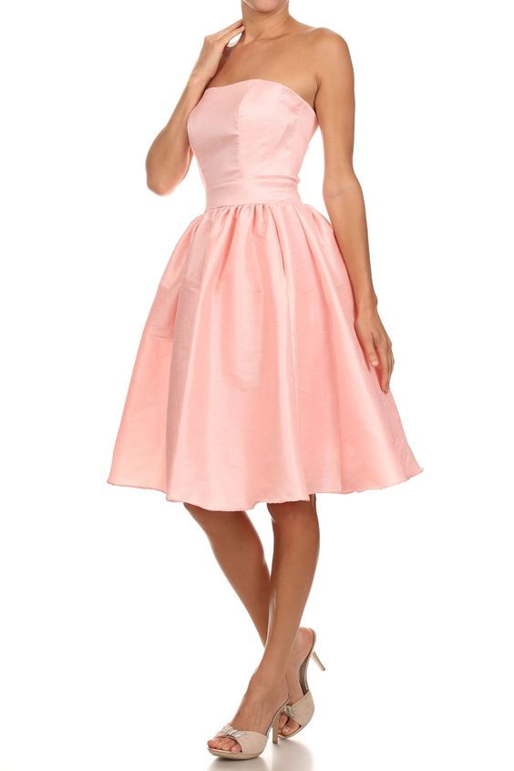 Strapless Short Bridesmaid Dress
