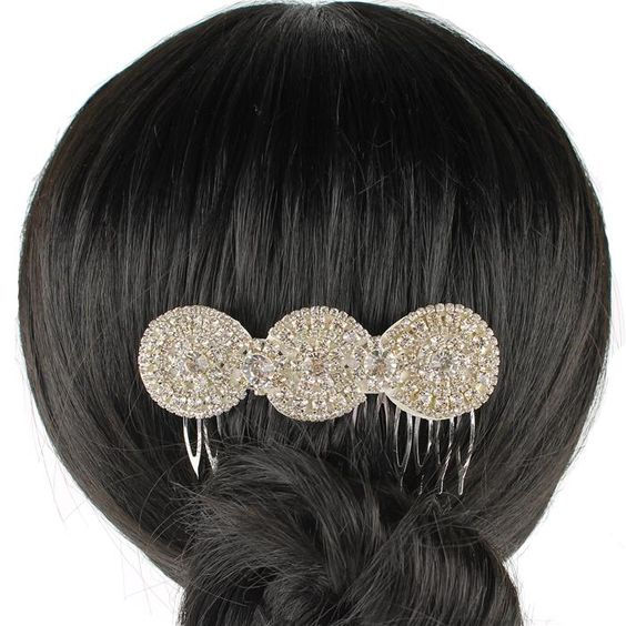 Rhinestone 3-Circle Hair Comb