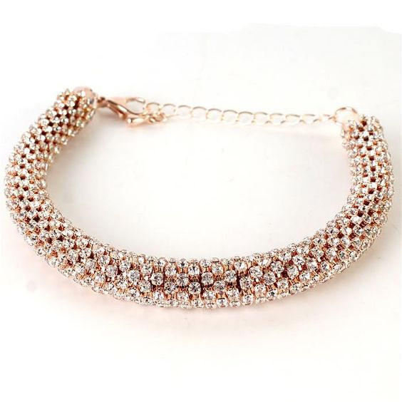Rhinestone Tube Bracelet