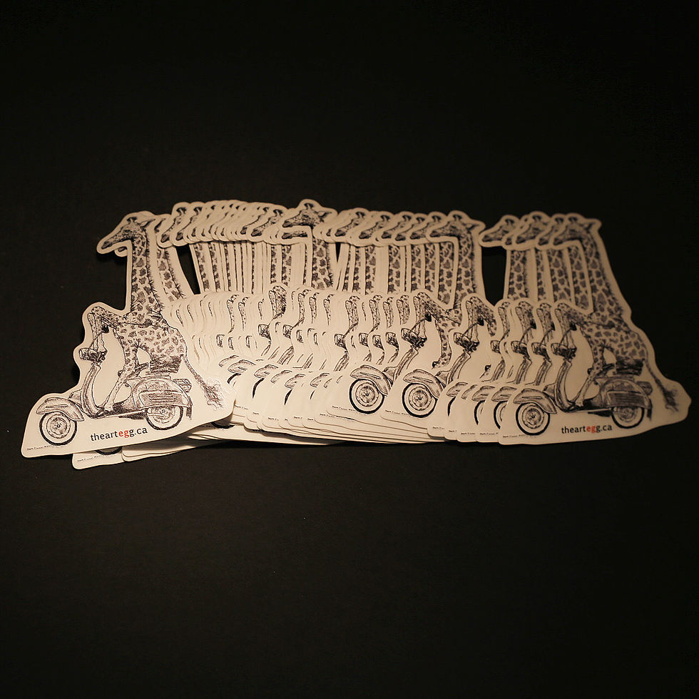 Thumbnail: Giraffe on a Vespa - Sticker