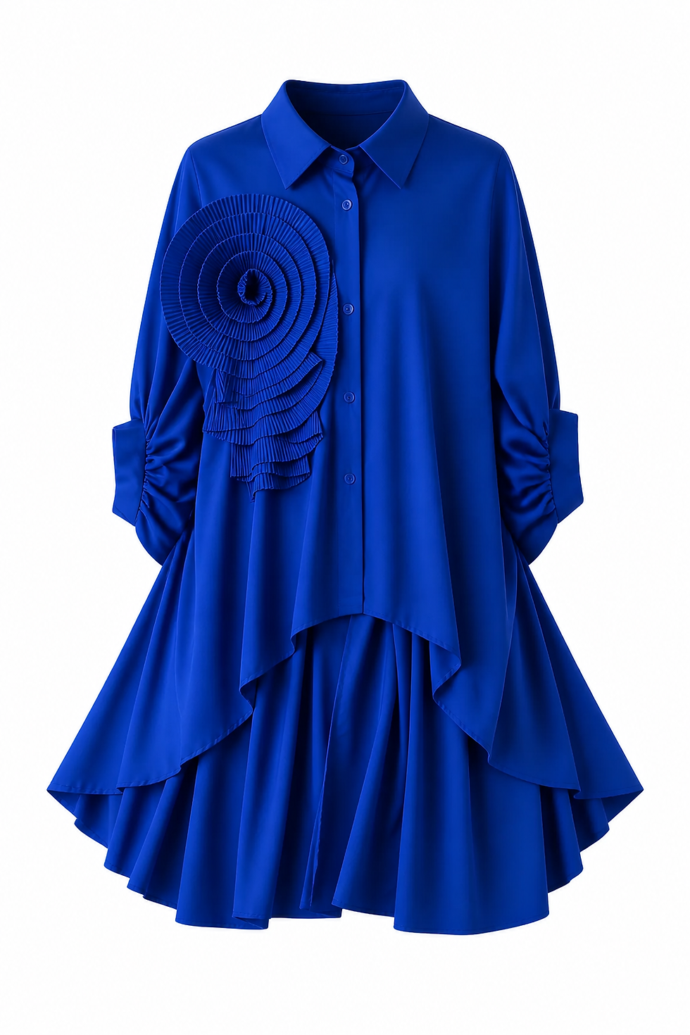 Miniature : Stylish Irregular Three-Dimensional Shirt Dress