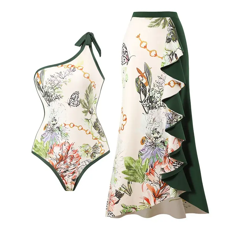 Miniatyrbild: Floral swimsuit and maxi skirt set