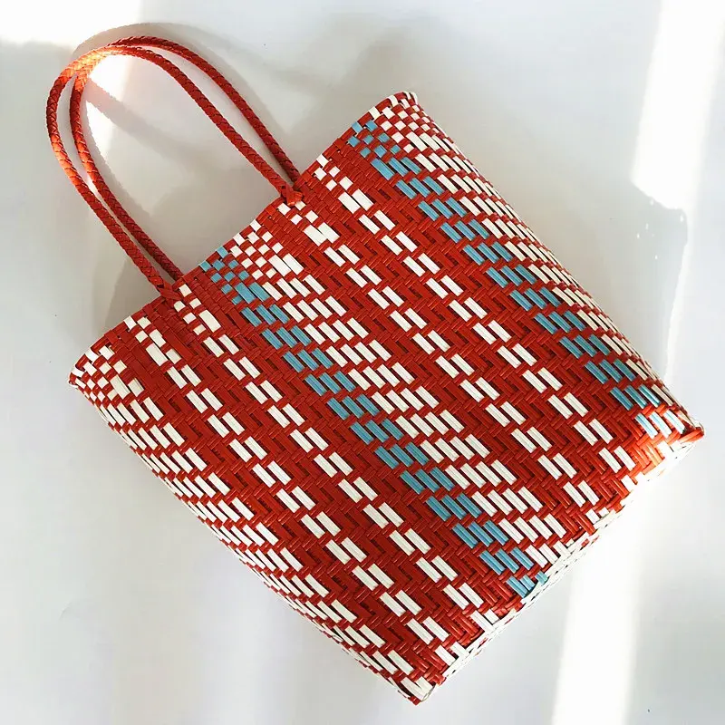 Miniature : Summer Rattan Messenger Beach Tote