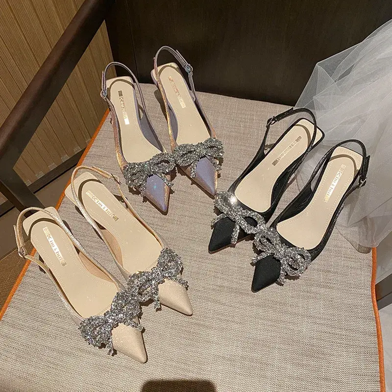 Miniatura: Rhinestone bow high heels