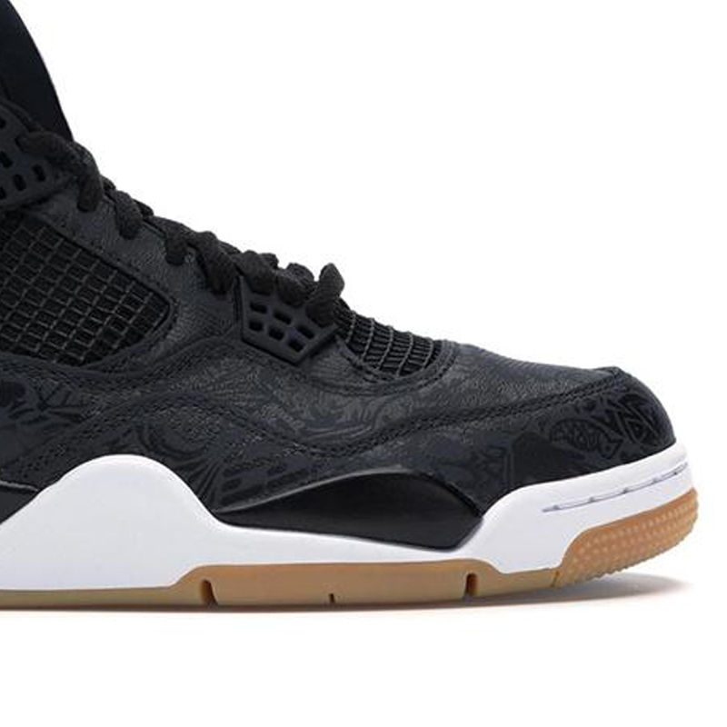 Miniature : Black leather Air Jordan 4 sneakers