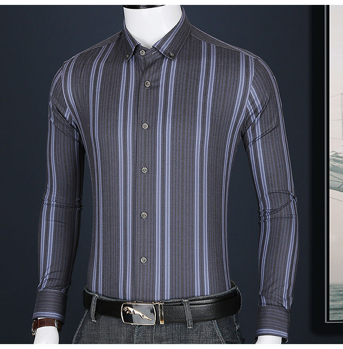 Miniatyrbild: Men's long-sleeve shirt, vertical stripes