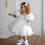 Miniatura: Baby/Girls Princess 3D Flower Dress With Puff Sleeves