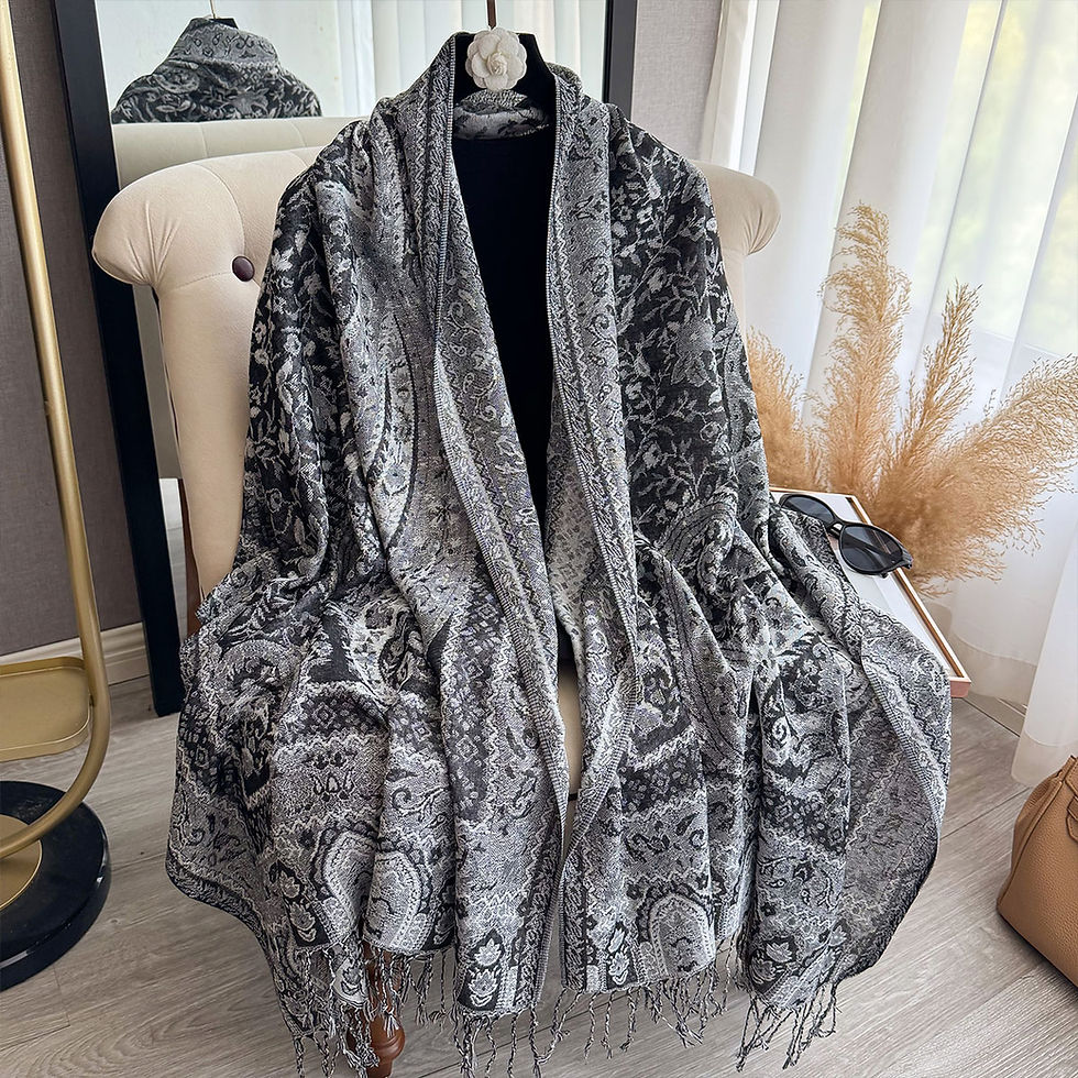 Miniatyrbilde: Ethnic Print Tassel Neckerchief Shawl