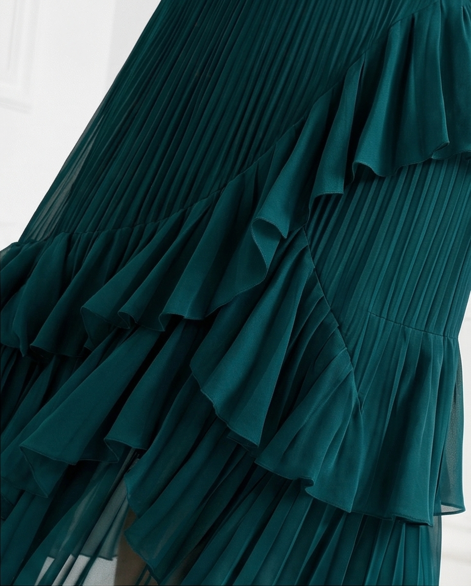 Miniatyrbild: Elegant Ruffle Long Sleeve Dress