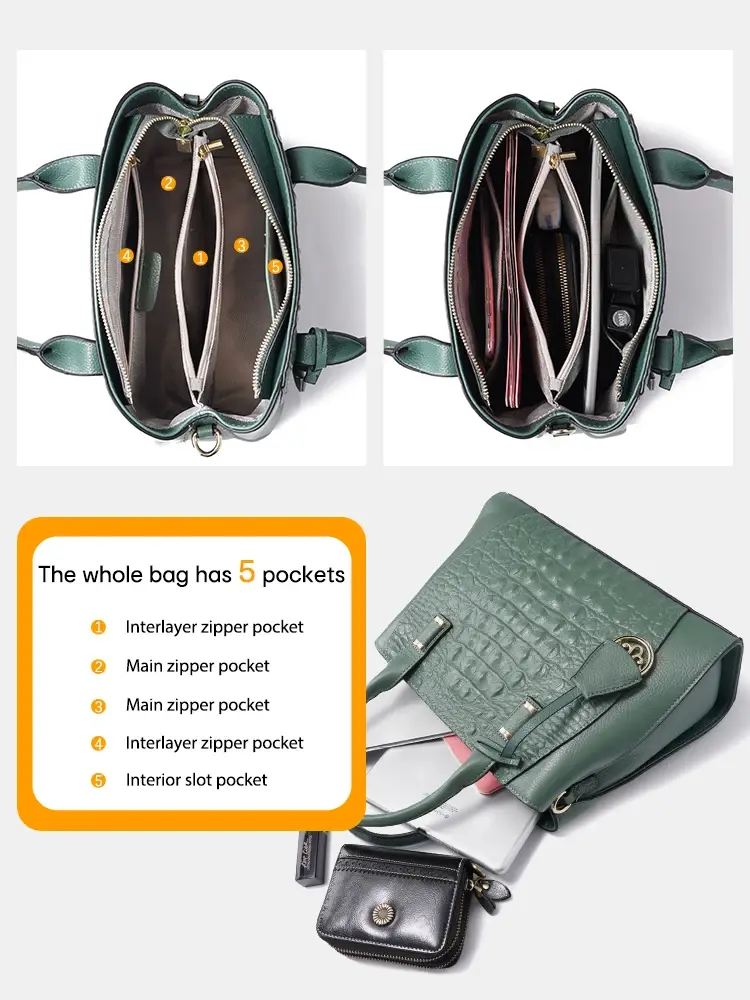 Miniatura: Luxury Genuine Leather Top-Handle Bag