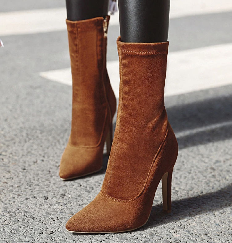 Miniatura: Stylish Slim Stretch Sock Boots