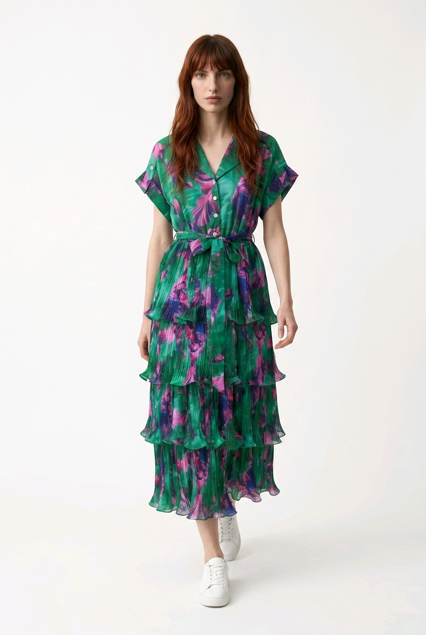 Miniatură: Elegant Tiered Ruffle Maxi Dress