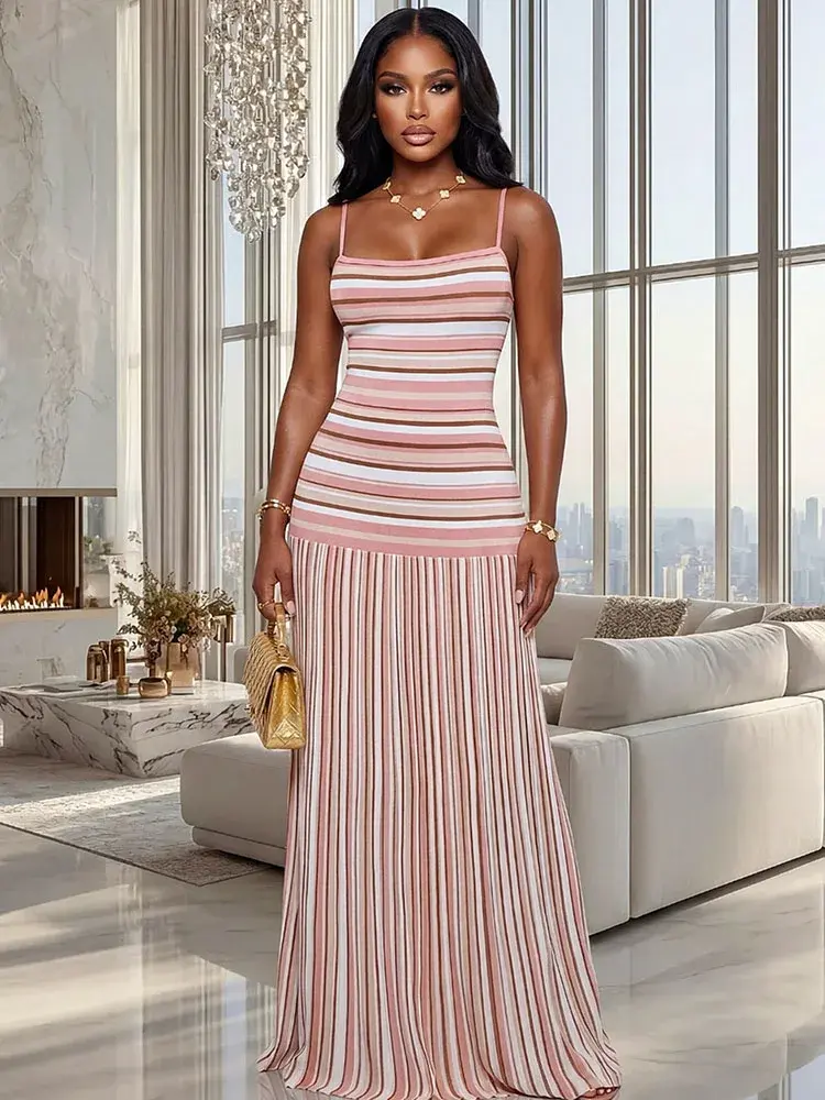 Miniatura: Colourful Striped Summer Dress